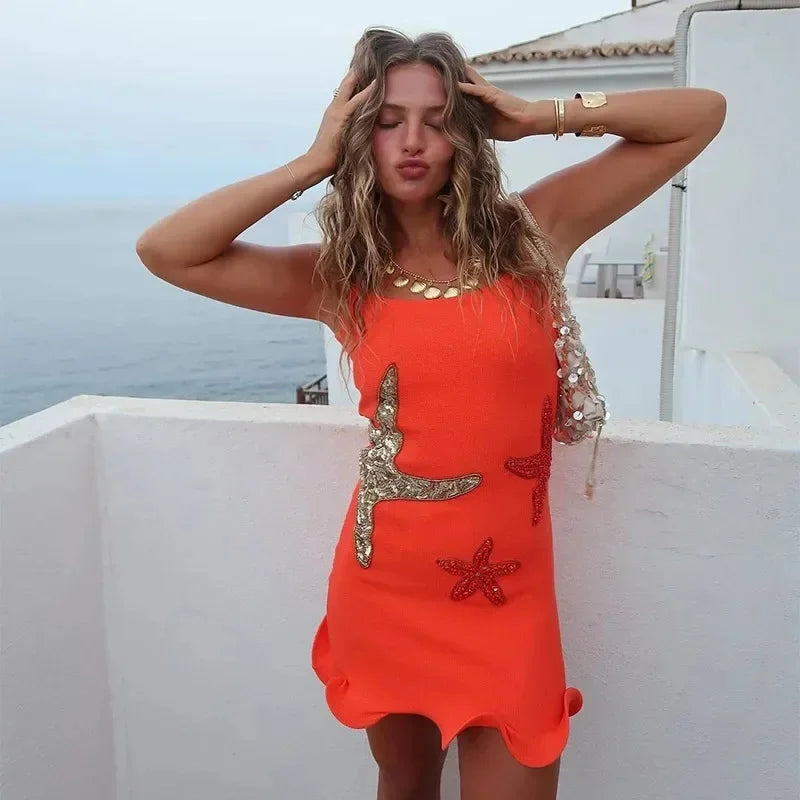 Starfish Embellished Beach Dress