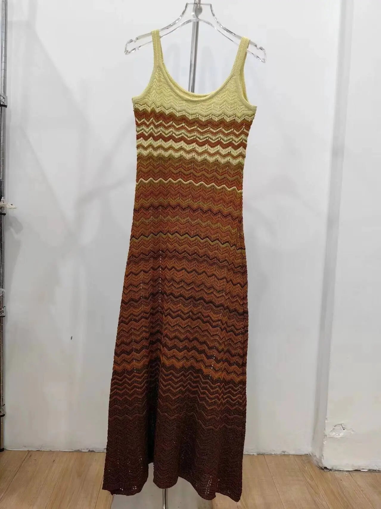 Sunset Wave Knit Dress