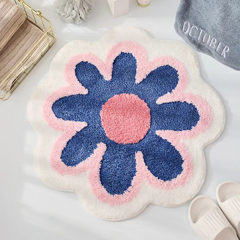 Aesthetic Flower Shaped Rug