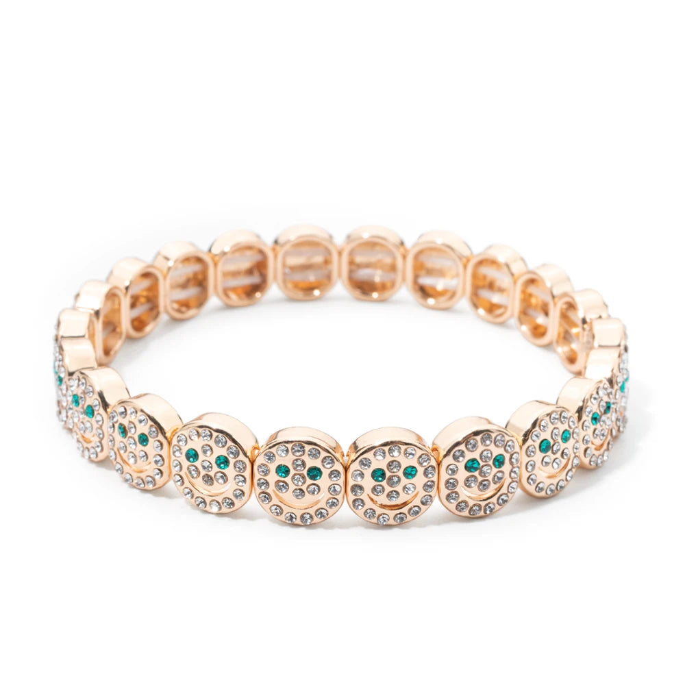 Smiley Charm Bracelet, Gold Plated