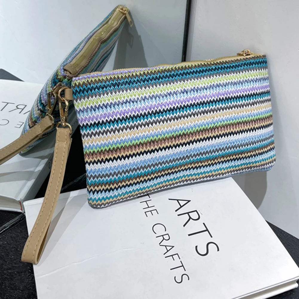 Rainbow Woven Clutch
