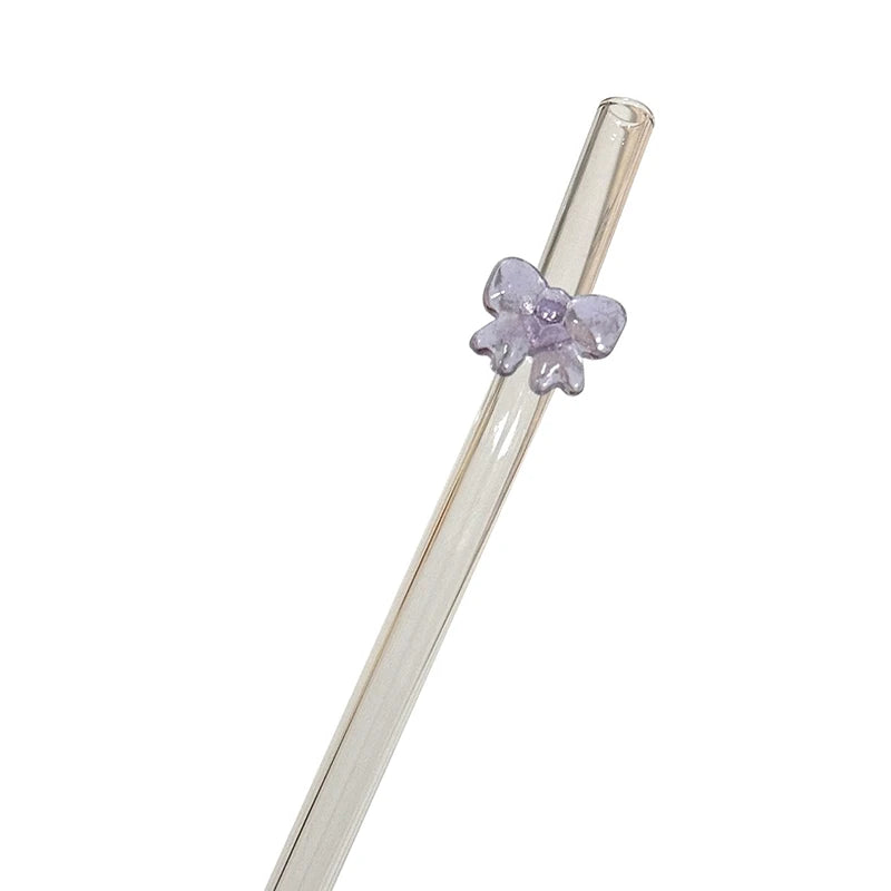Reusable Glass Butterfly Straw