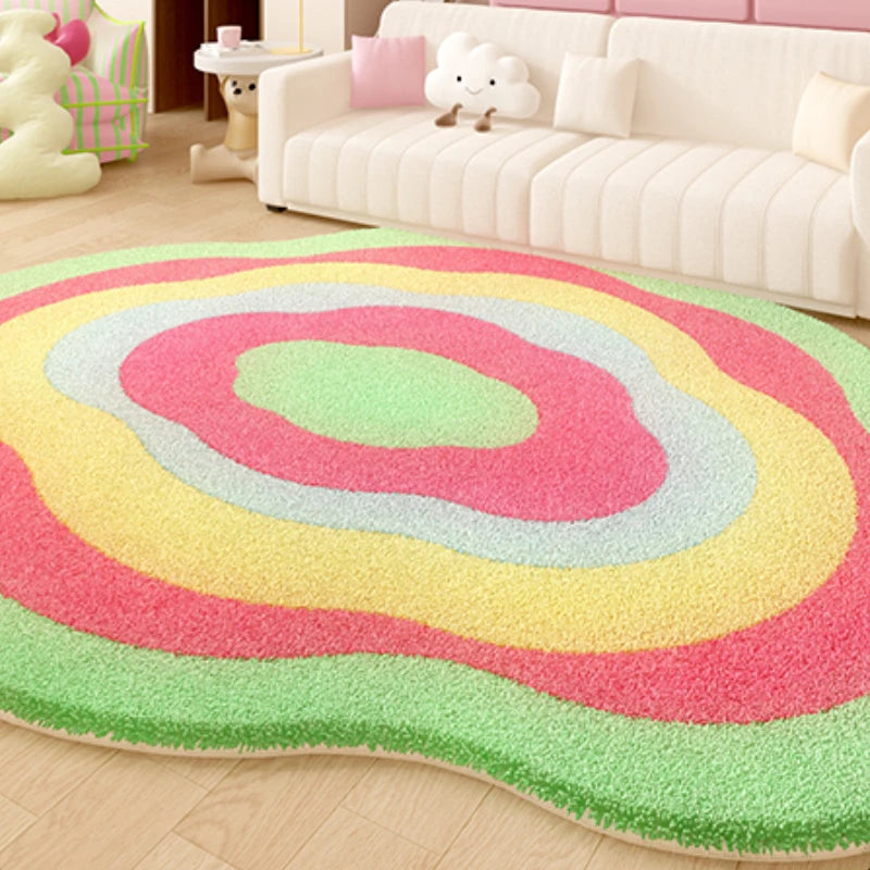Colorful Irregular Dopamine Decor Rug