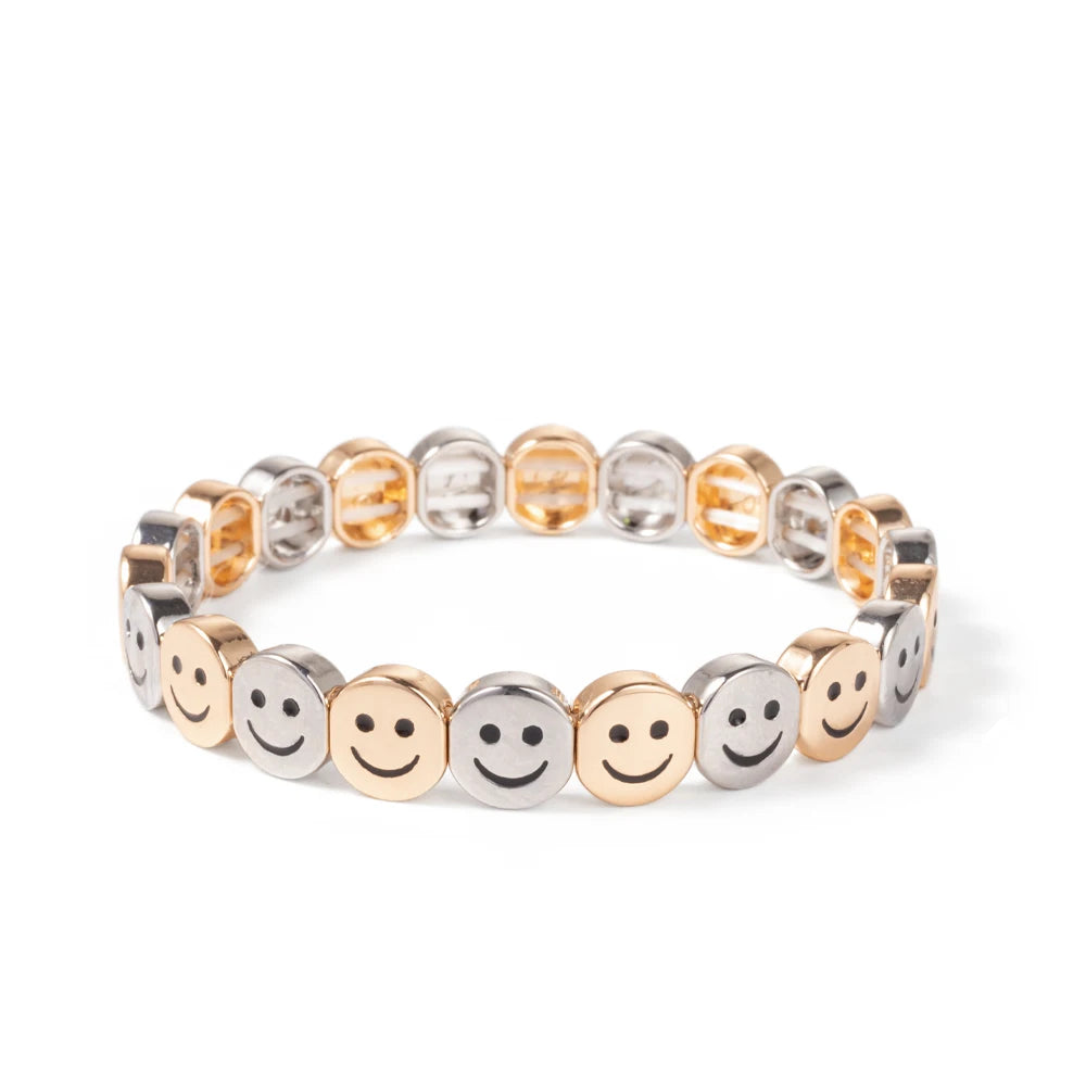 Smiley Charm Bracelet, Gold Plated
