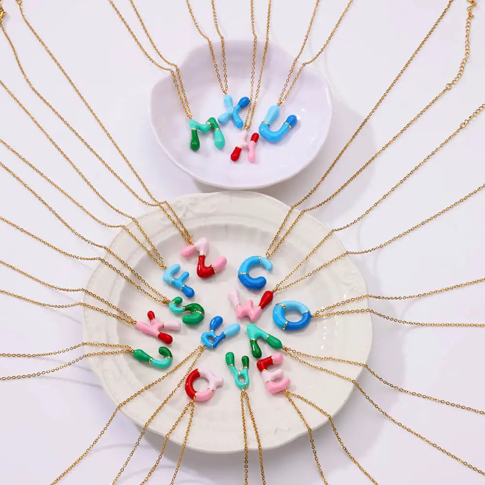 Colorful Initial Necklace
