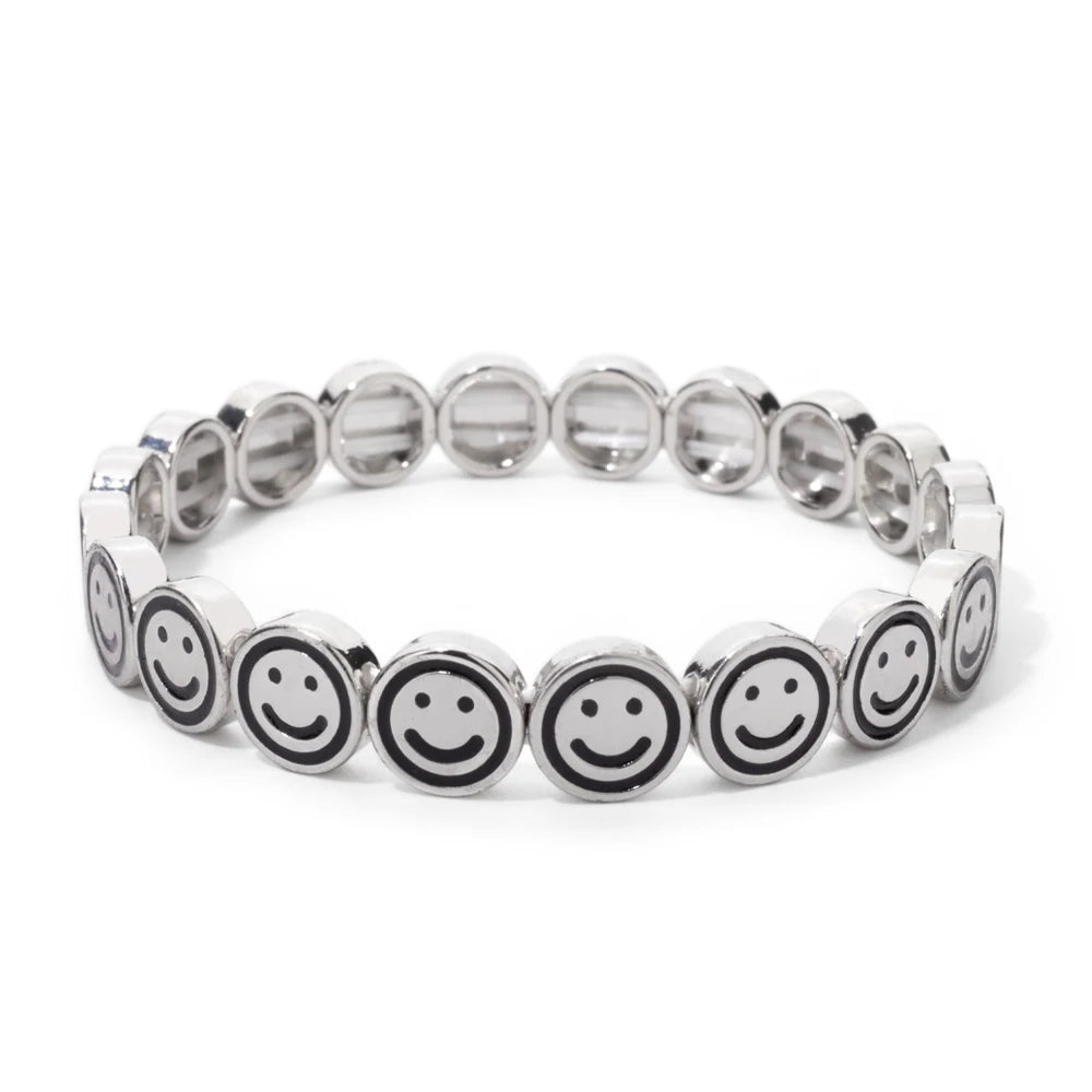 Smiley Charm Bracelet, Gold Plated