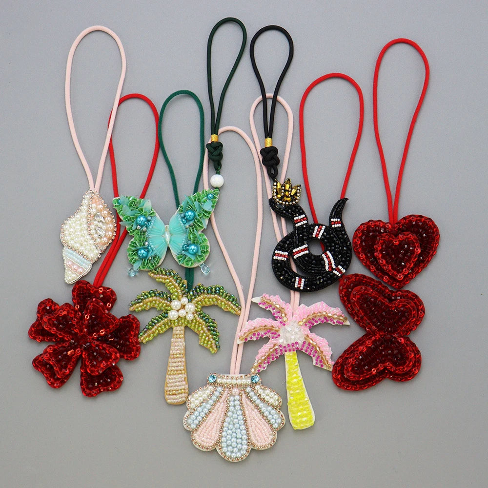 Handmade Rhinestone Beaded Bag Charms