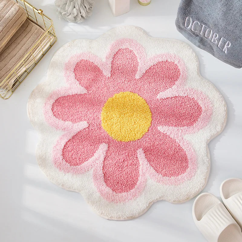 Aesthetic Flower Shaped Rug