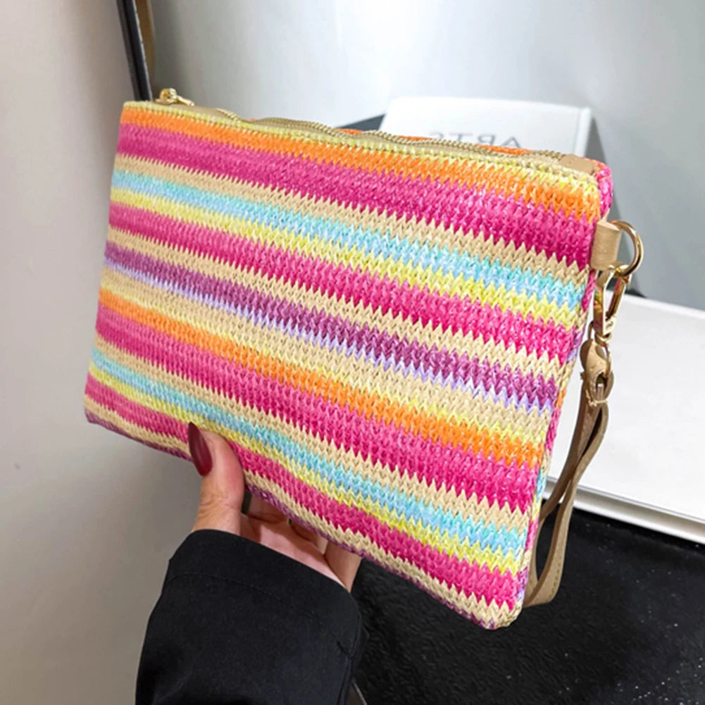 Rainbow Woven Clutch