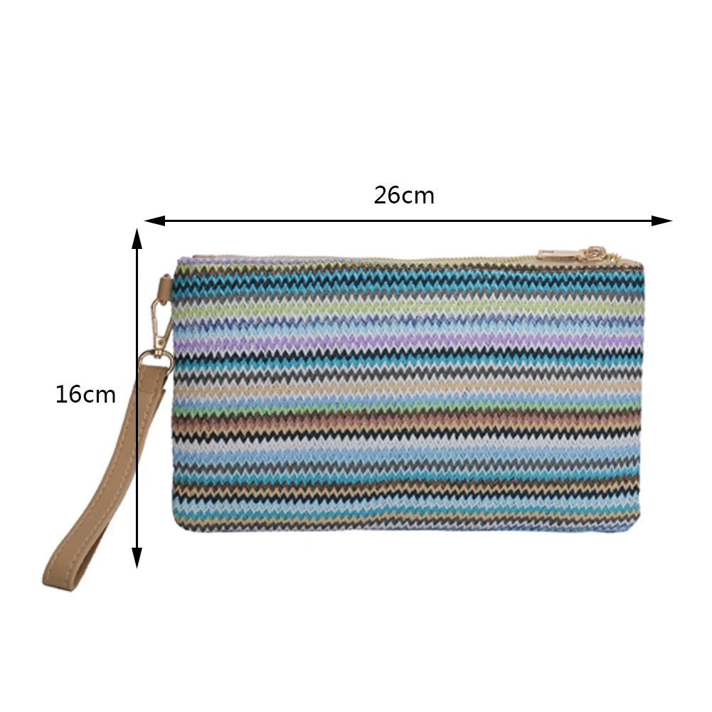 Rainbow Woven Clutch