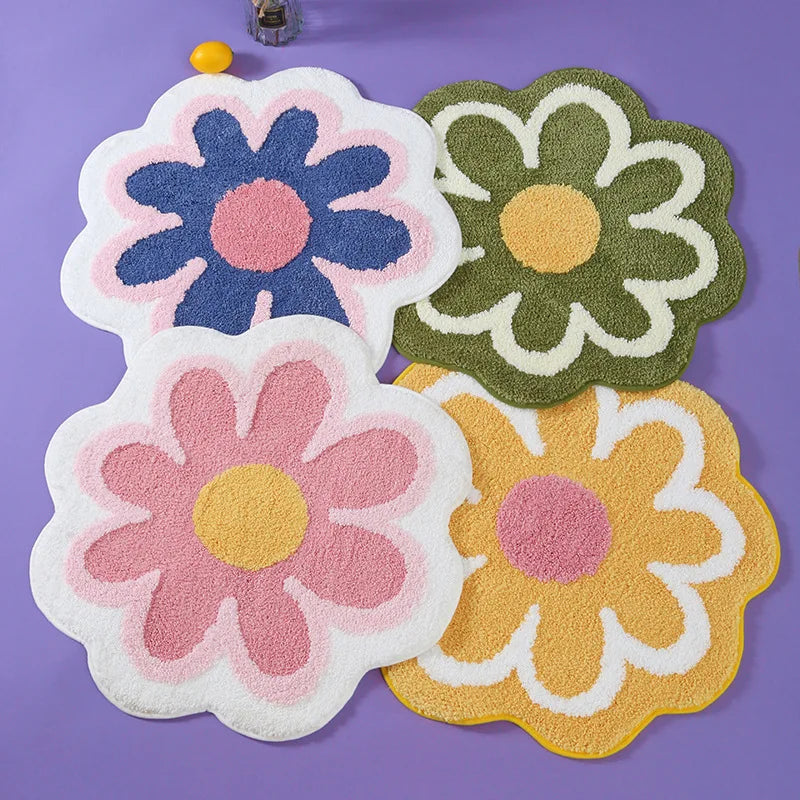 Aesthetic Flower Shaped Rug