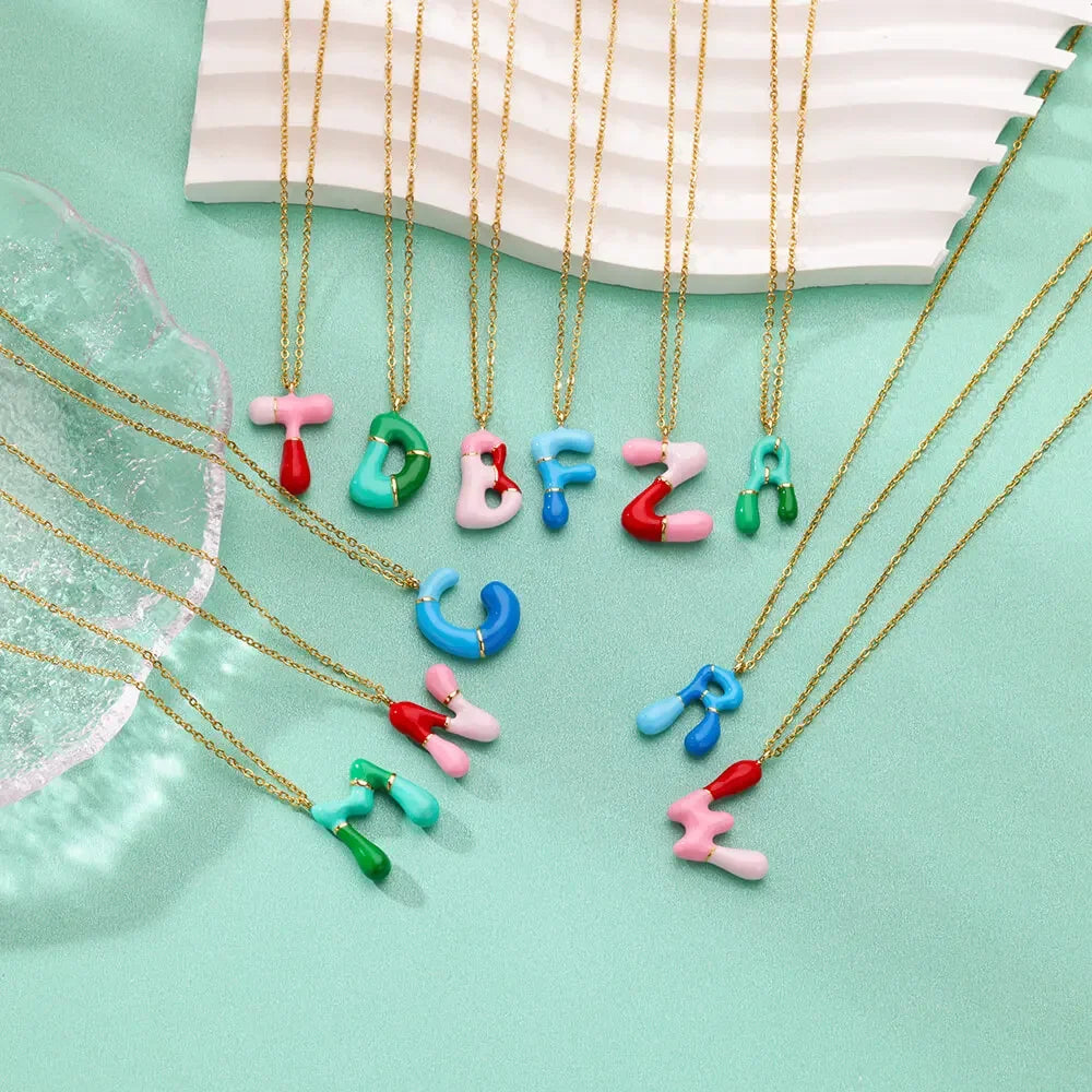 Colorful Initial Necklace