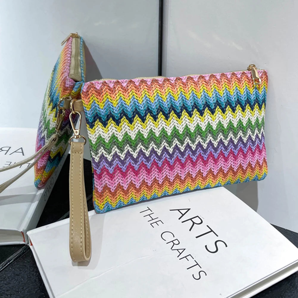 Rainbow Woven Clutch