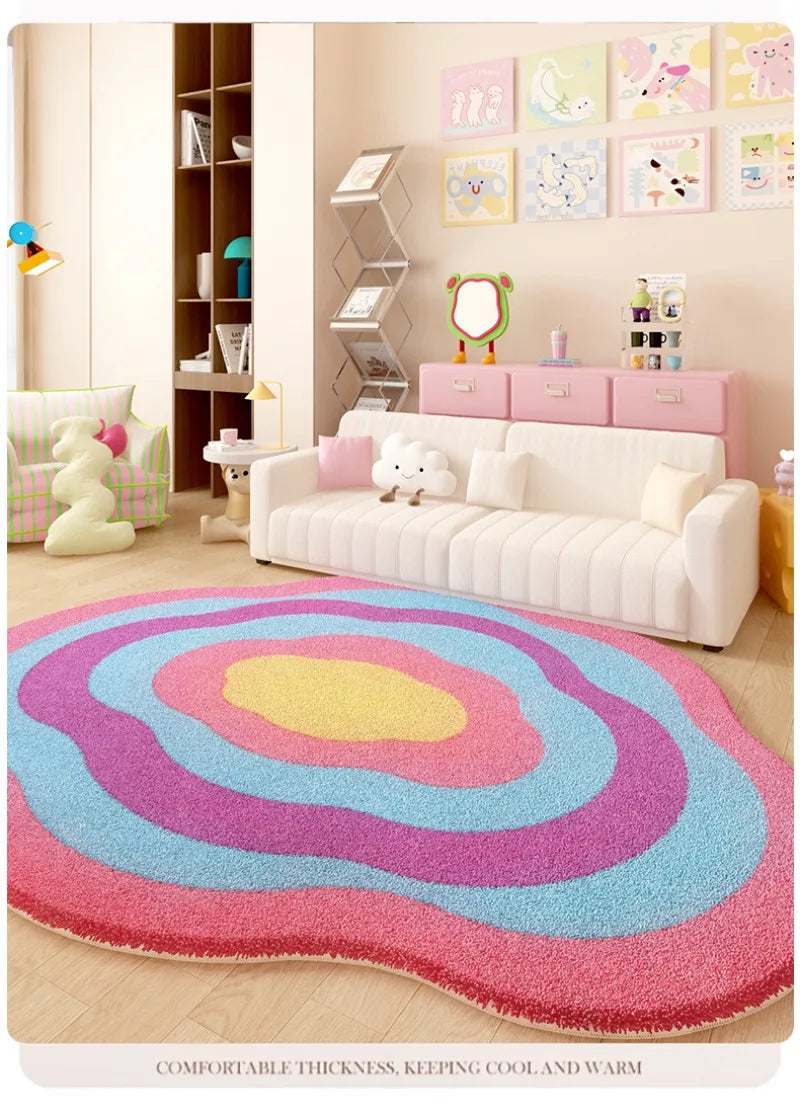 Colorful Irregular Dopamine Decor Rug