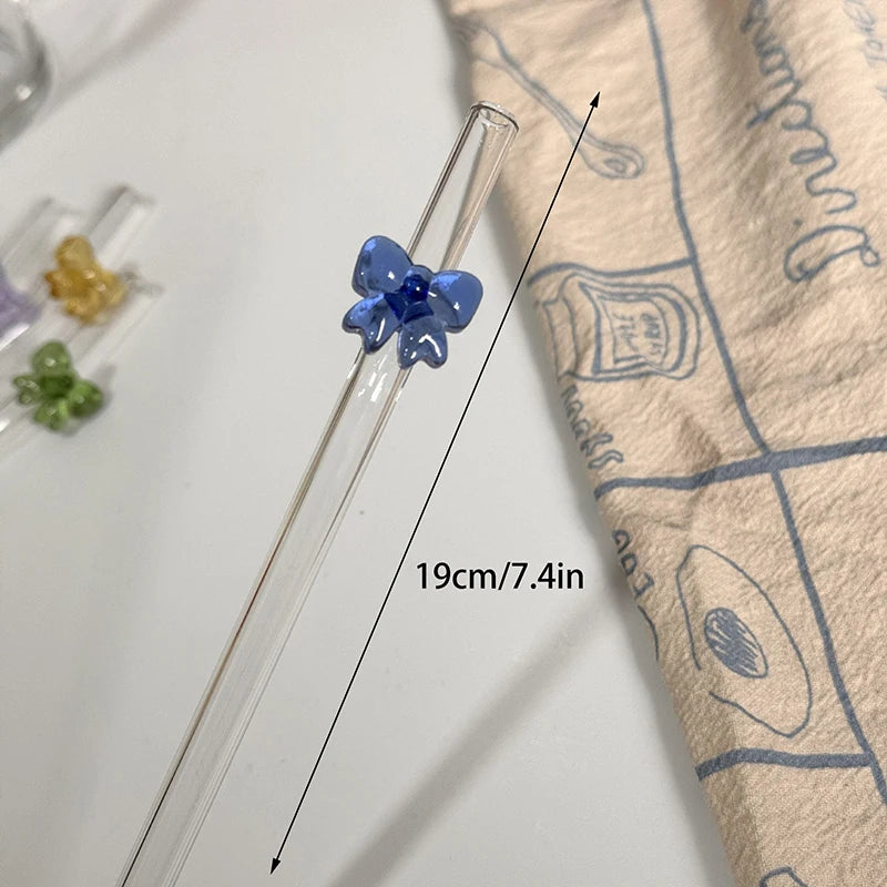 Reusable Glass Butterfly Straw