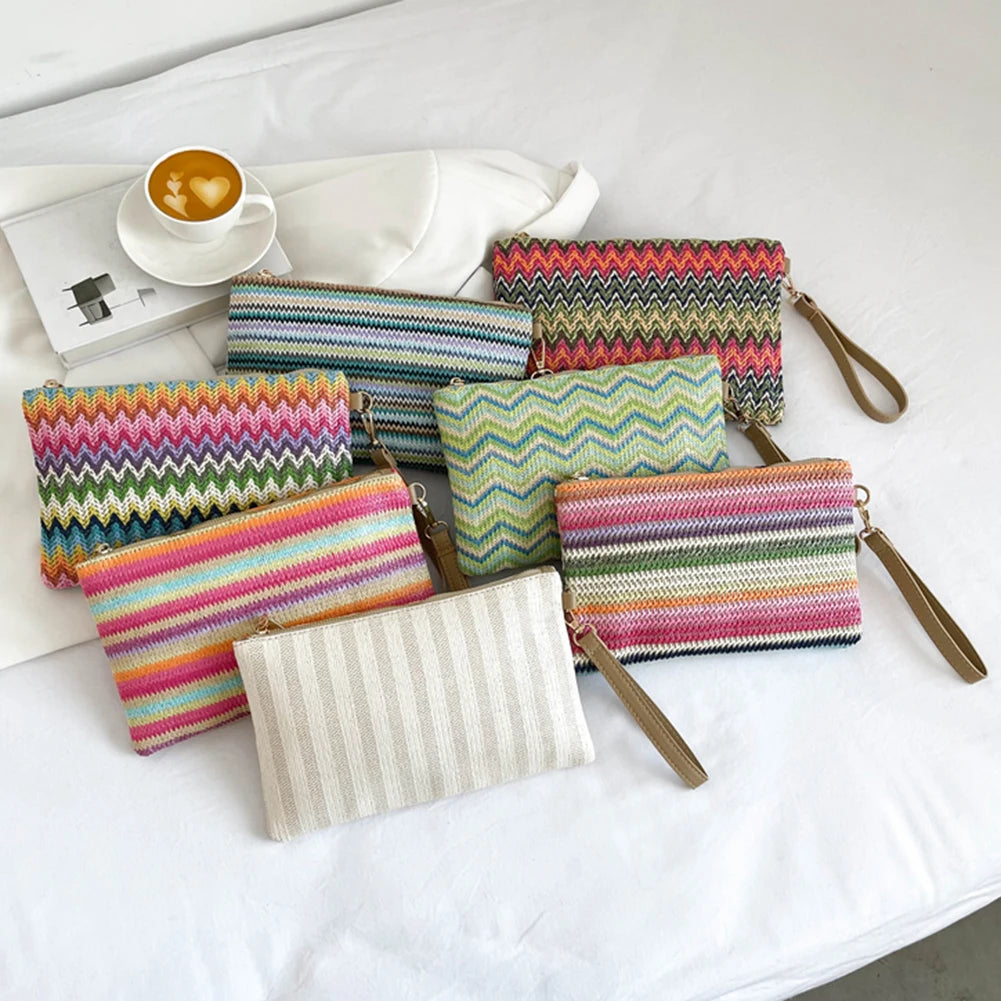 Rainbow Woven Clutch