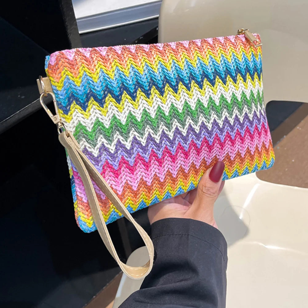 Rainbow Woven Clutch