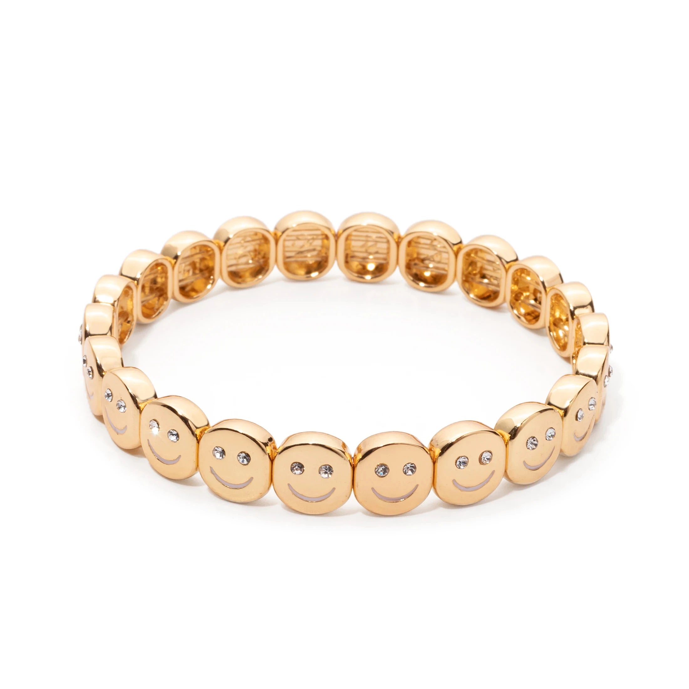 Smiley Charm Bracelet, Gold Plated