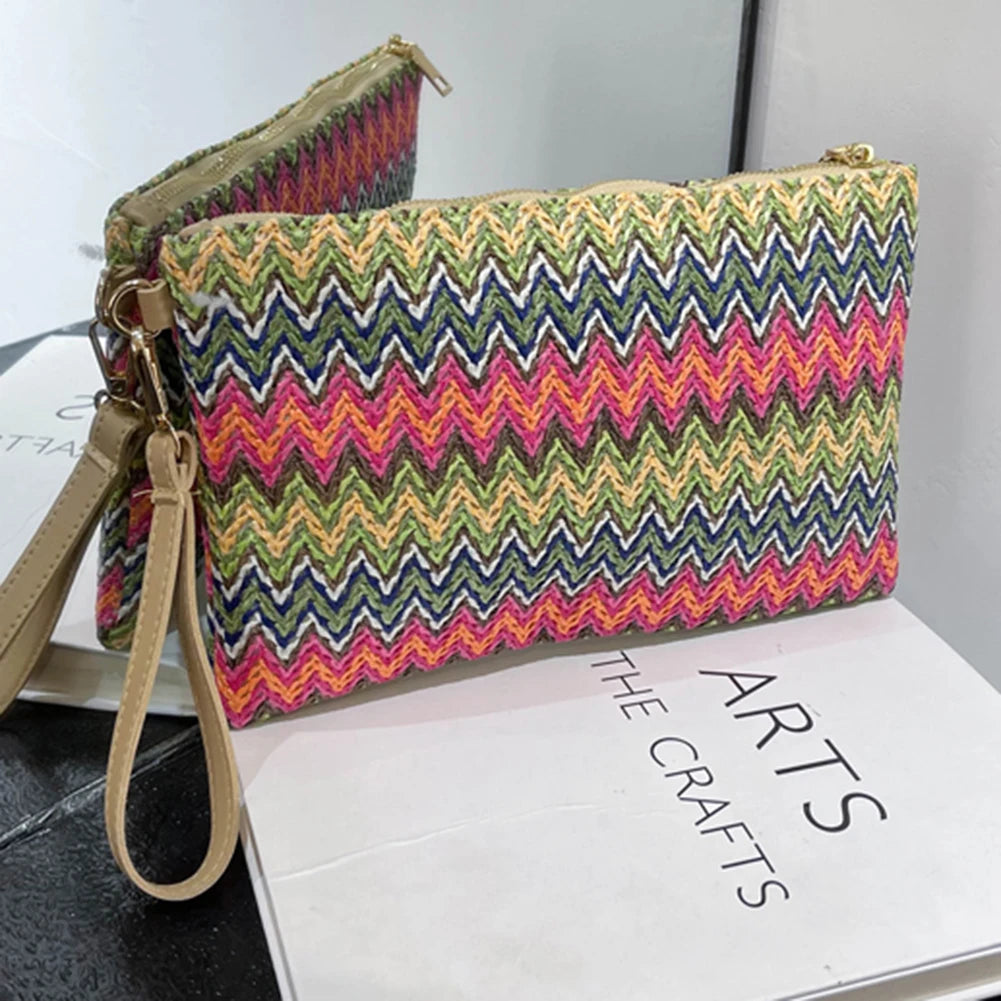 Rainbow Woven Clutch