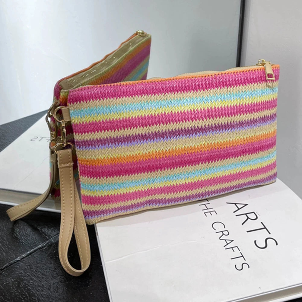 Rainbow Woven Clutch