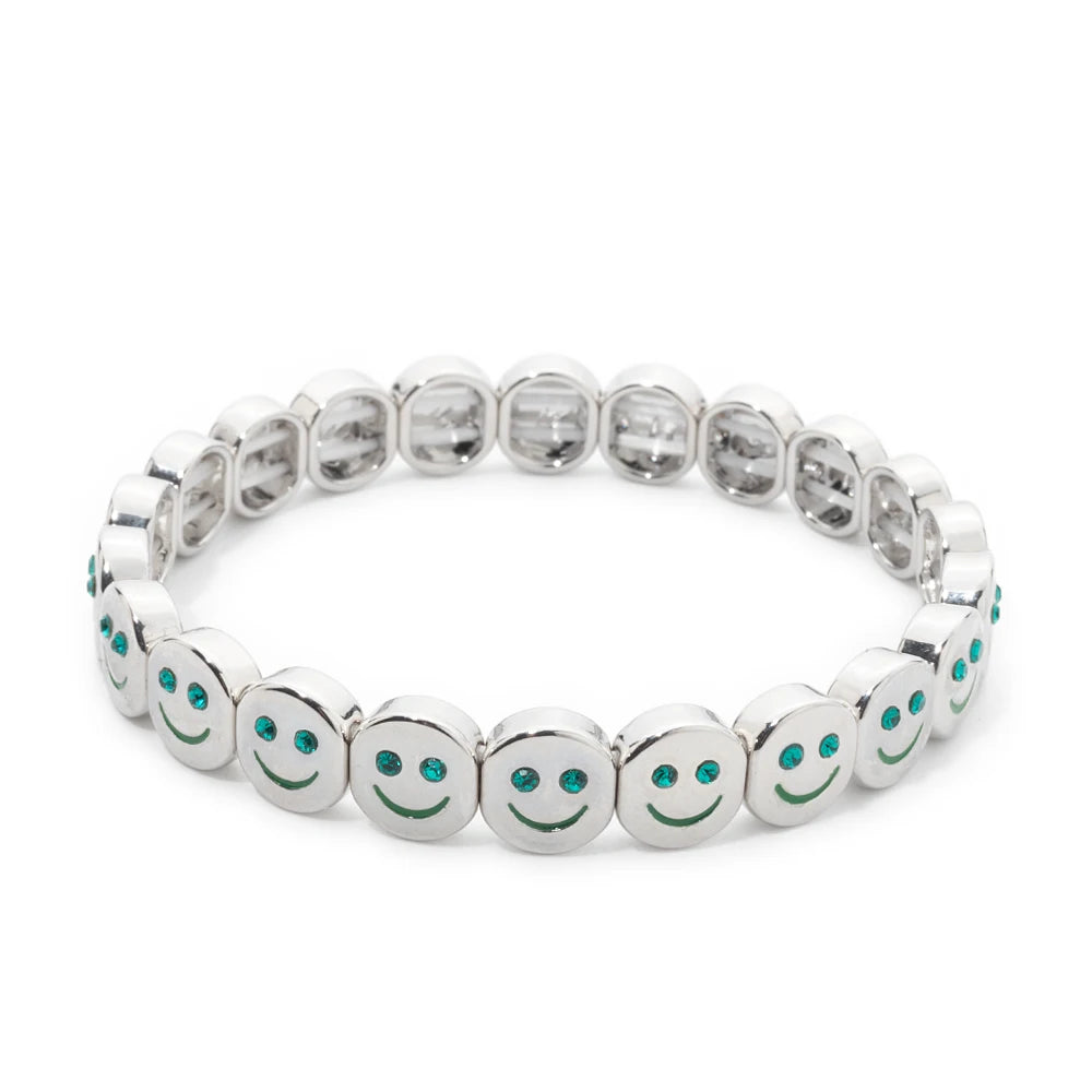 Smiley Charm Bracelet, Gold Plated