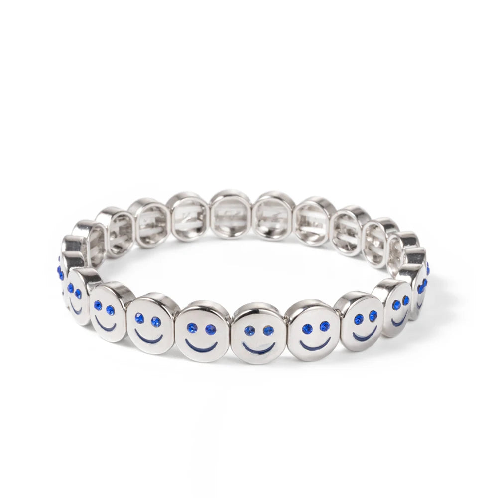 Smiley Charm Bracelet, Gold Plated