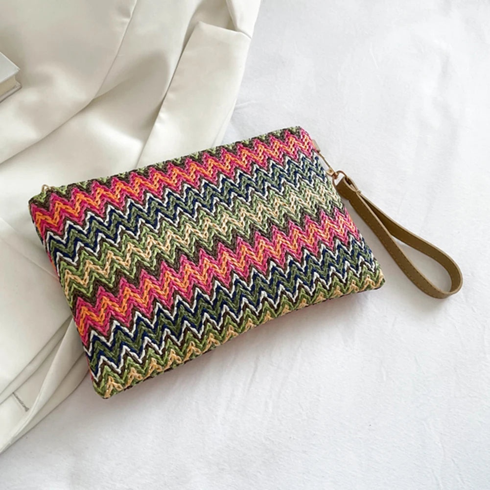 Rainbow Woven Clutch