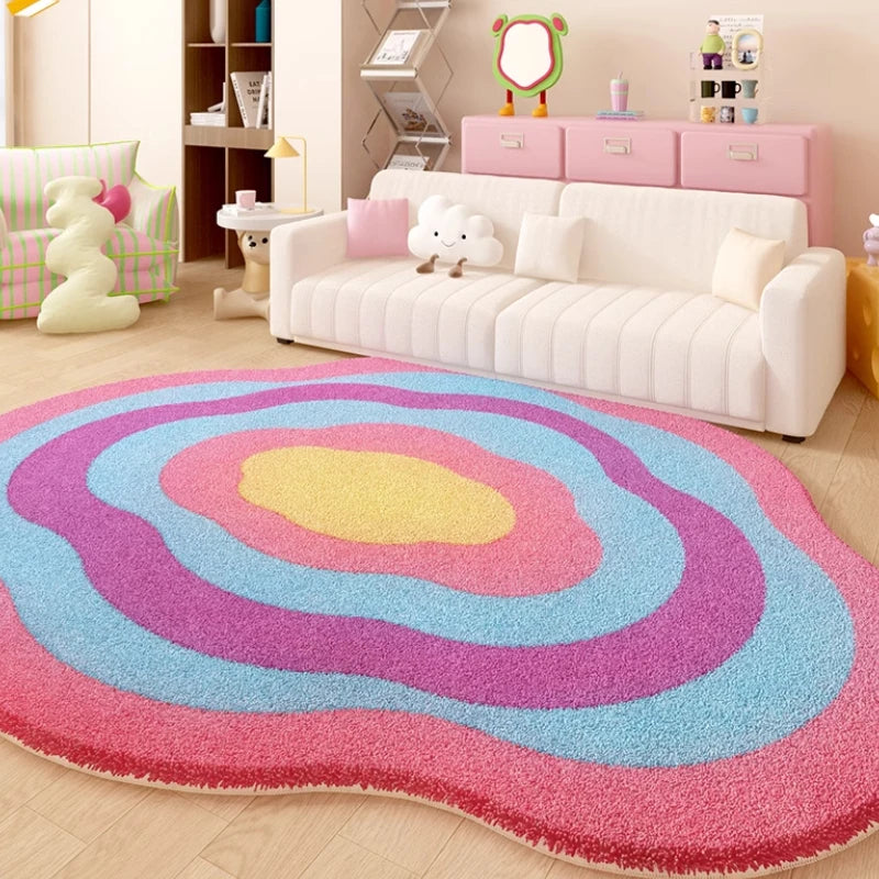 Colorful Irregular Dopamine Decor Rug