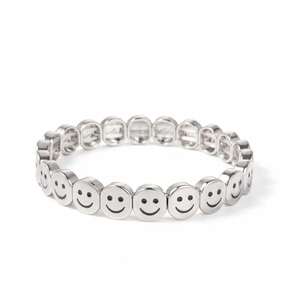 Smiley Charm Bracelet, Gold Plated