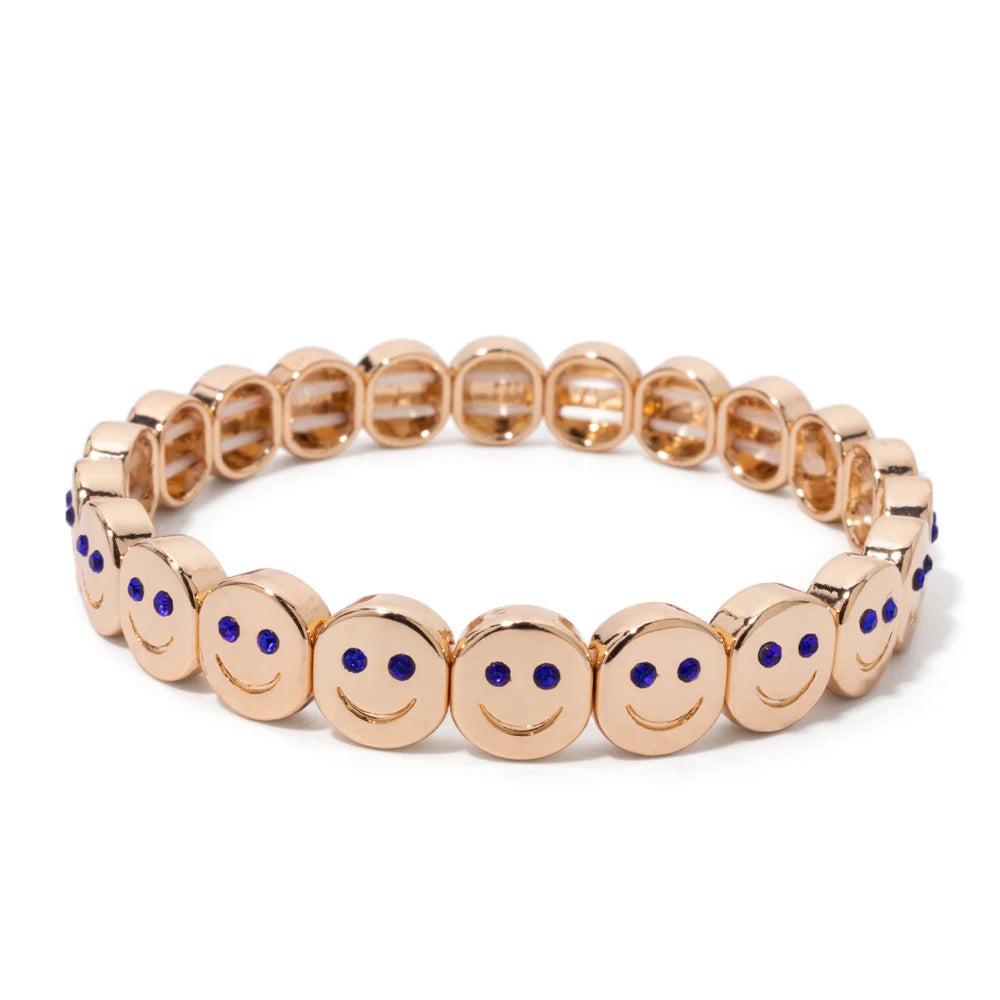 Smiley Charm Bracelet, Gold Plated