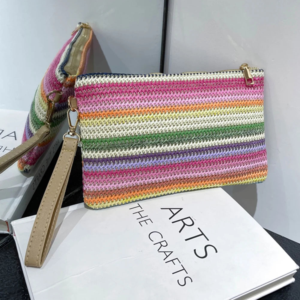 Rainbow Woven Clutch