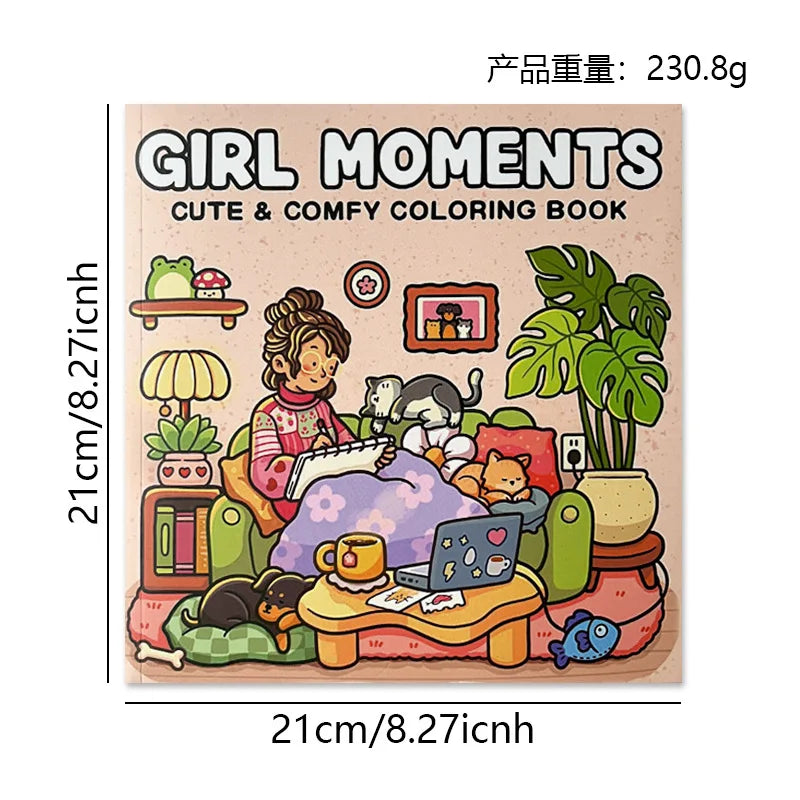 Girl Moments: Viral Colouring Book