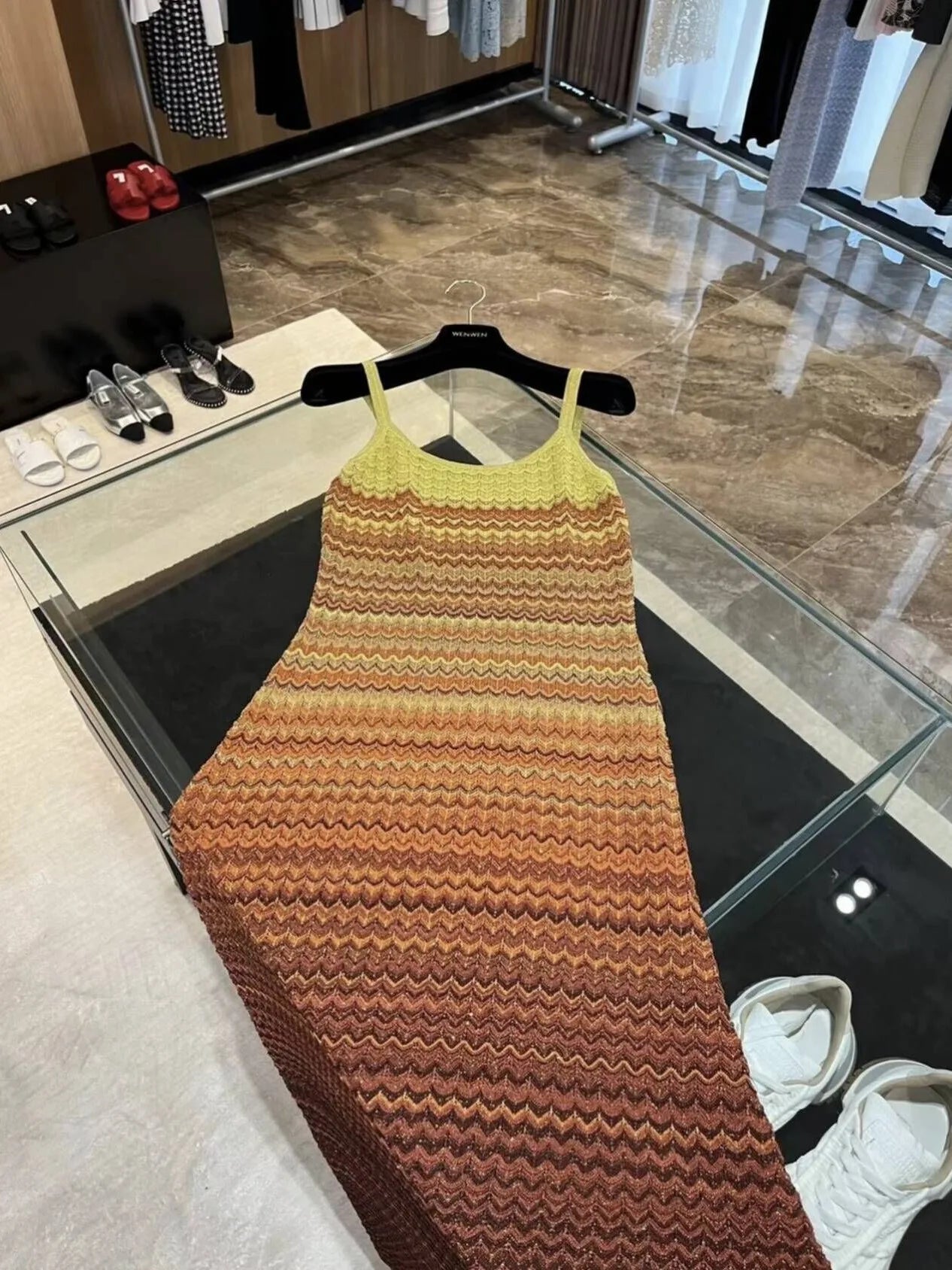 Sunset Wave Knit Dress